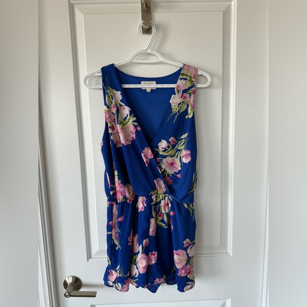 Everly Blue Floral Romper